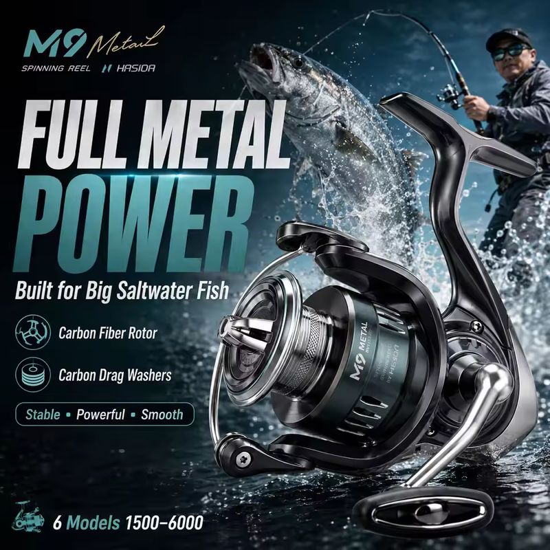 HASIDA M9 Spinning Reel Full M - đánh giá và giá Trolling Reel