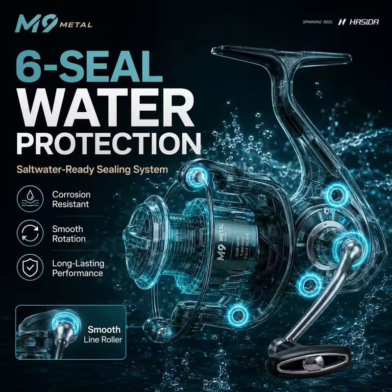 HASIDA M9 Spinning Reel Full M - đánh giá và giá Trolling Reel